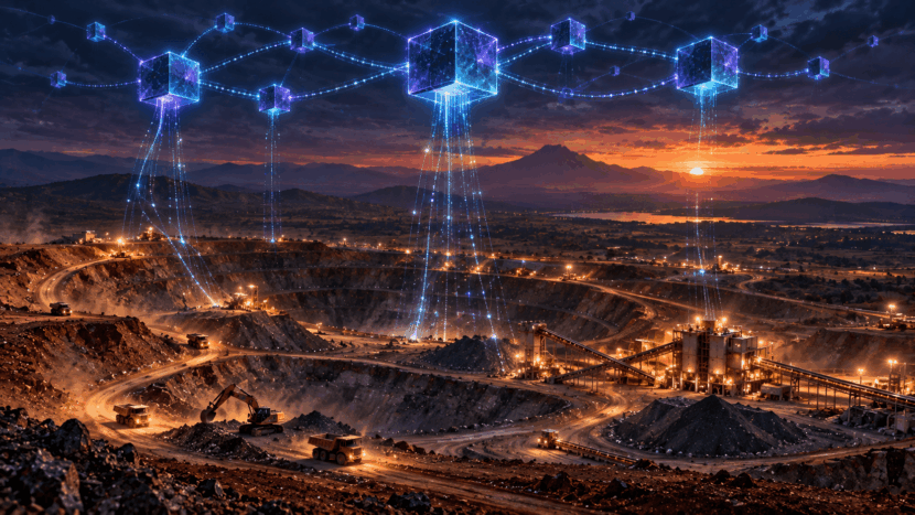 Sovereign Assets, Sovereign Chains: How Cosmos Architecture Could Transform Tanzania's Extractive Industries Cosmos ATOM blockchain network connected to Tanzania graphite mine — IBC mineral governance RWA tokenization illustration